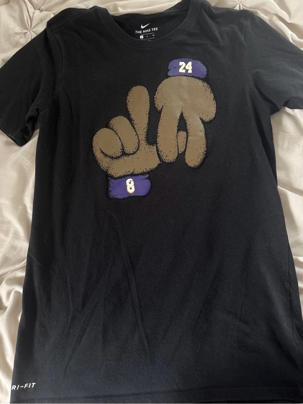 Nike Black Short-Sleeve Graphic Tee with Brown and Purple Details